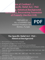 The Specific Relief Act, 1963 (Recovering Possession of Property)