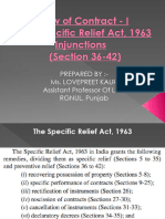 The Specific Relief Act, 1963 (Injunctions Section 36-42)