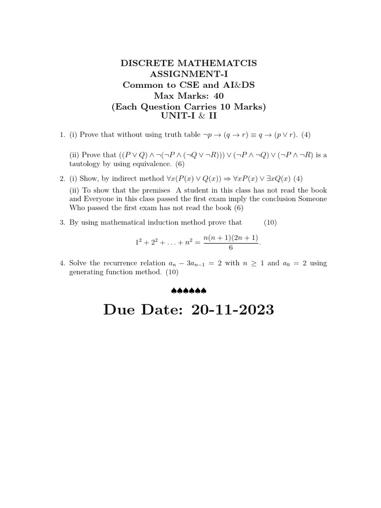 Discrete maths assignment i 2023 pdf