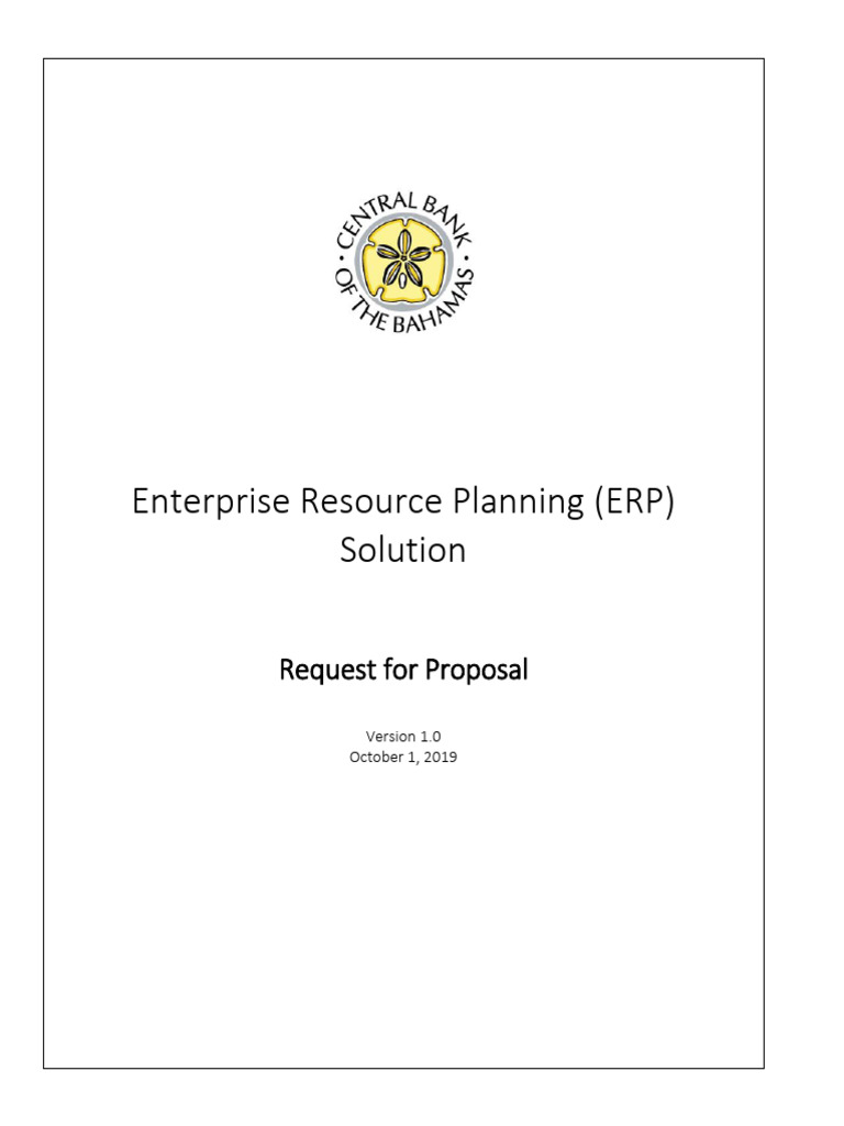 ERP Solution RFP for Central Bank | PDF | Request For Proposal ...