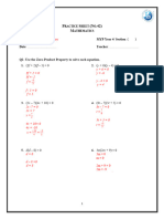 Answer Key of Grade 9 Mathematics Final Term Three Practice Sheets