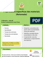 Propriedades Específicas Dos Materiais (Retomada) : Ciências