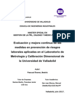 Master Prevención Riesgos Laborales Laboratorio de Metrología y Calibración Dimensional Universidad Valladolid