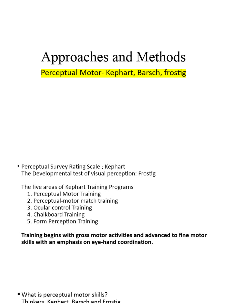 Foundations of Perceptual Motor Skills | PDF | Perception | Mental ...