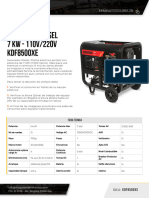 Ficha Tecnica Generador Diesel 7KW 110v 220v KDF8500XE Maquitec de Colombia
