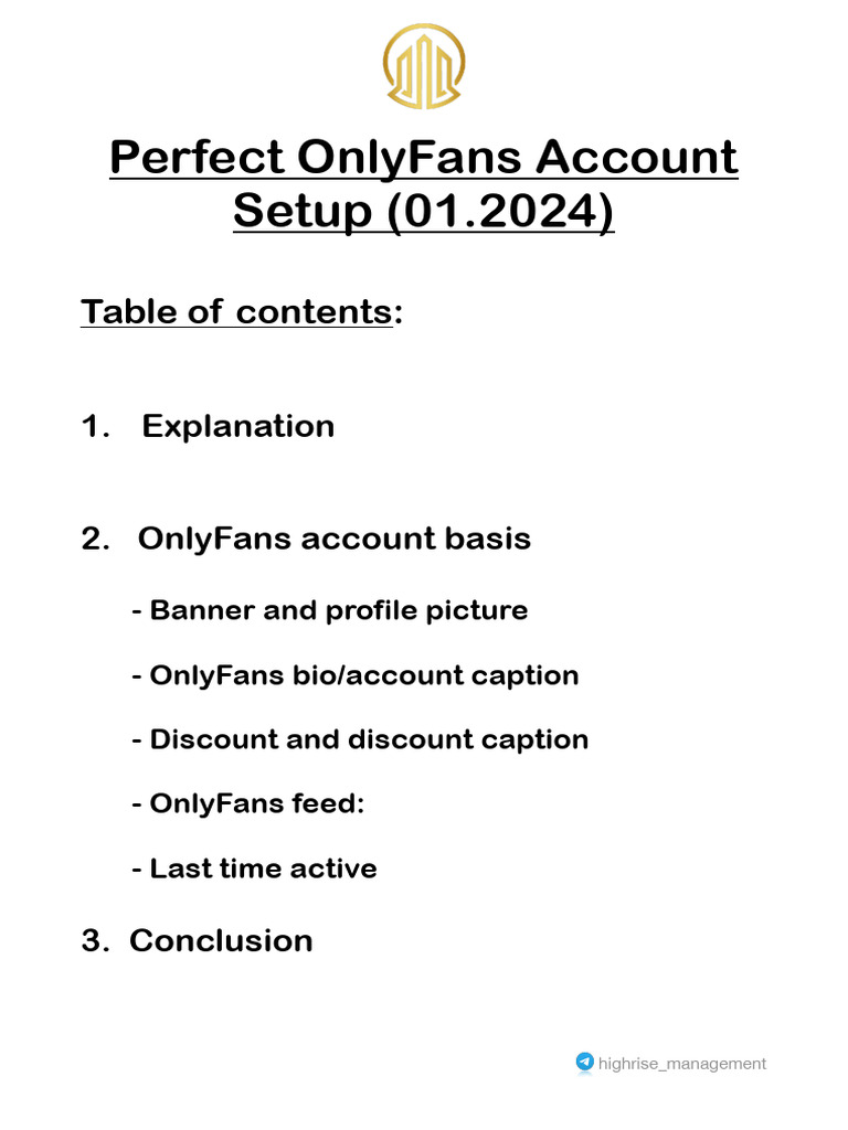 OnlyFans Account Setup PDF Subscription Business Model Human