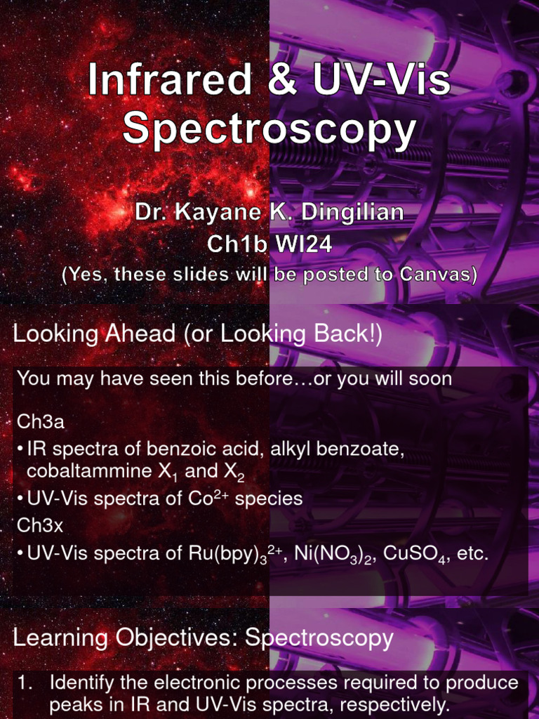 IR and UV-Vis Spectroscopy Slides PDF | PDF | Infrared Spectroscopy ...