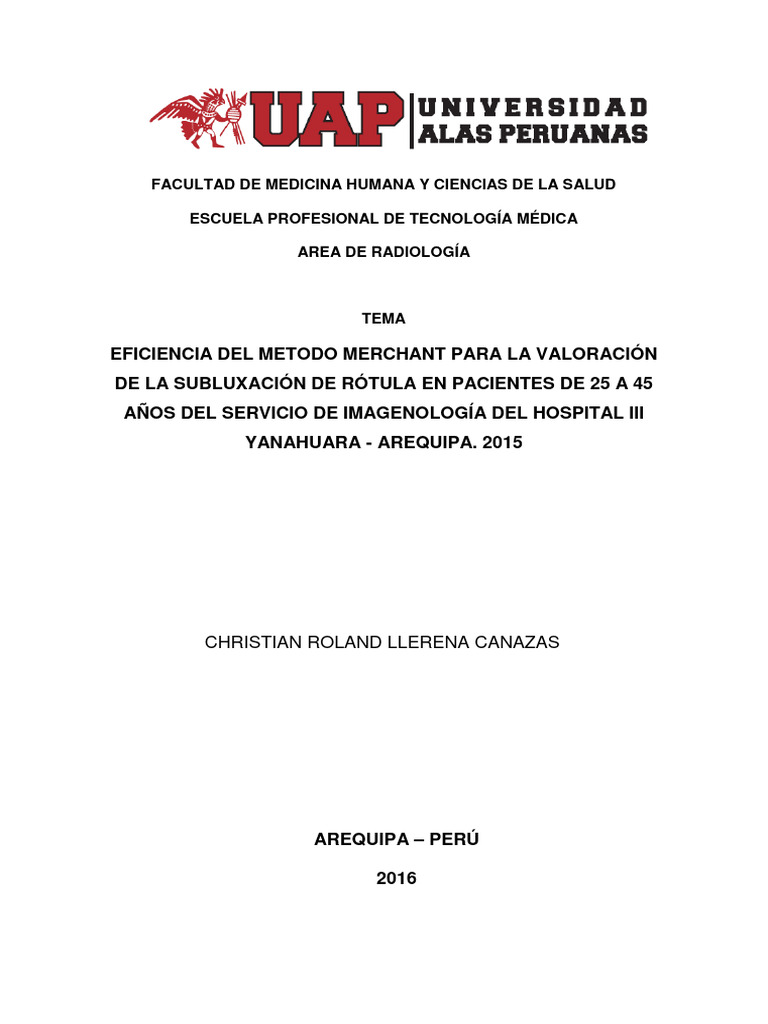 Eficiencia del Método Merchant en Rótula | PDF | Rodilla | Imagenes medicas