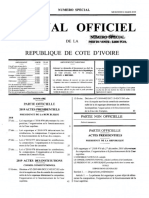 Journal Officiel: Republique de Cote D'Ivoire