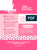 Cartaz Outubro Rosa Informação Rosa e Branco