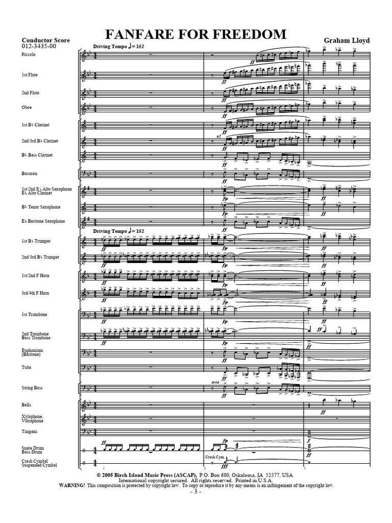 Fanfare For Freedom Bmer 2021 | PDF | Trombone | Musical Instruments