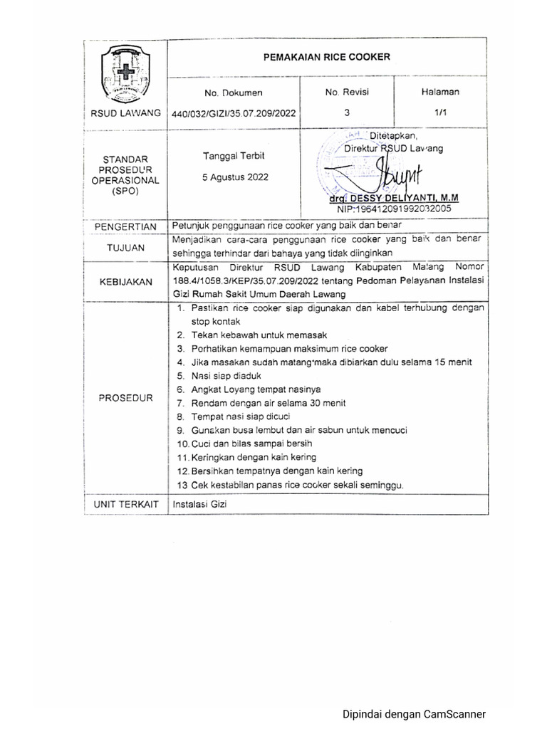 Pemakaian Rice Cooker | PDF