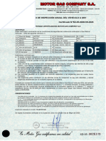 Certificado de Inspección Anual Del Vehículo A GNV Certificado N°SD-05-0026109-2023
