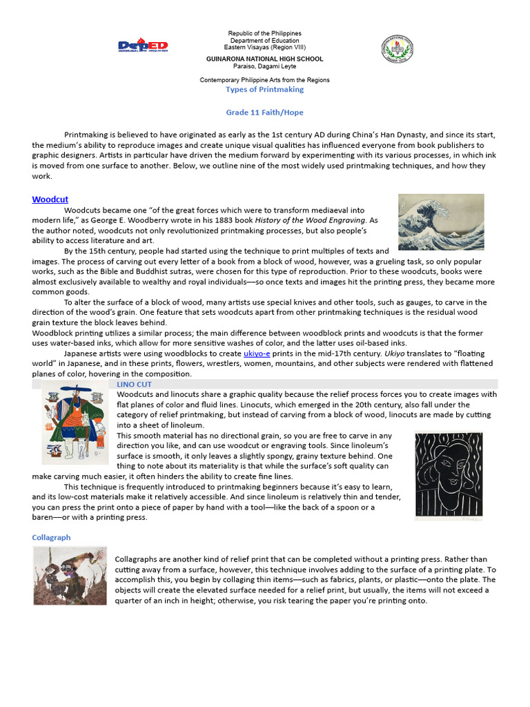 Overview of Printmaking Techniques | PDF | Printmaking | Etching