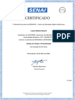 Certificado Gestão de Tempo e Produtividade - Luana Rafaela Raasch