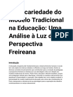 A Precariedade Do Modelo Tradicional Na Educação - Uma Análise À Luz Da Perspectiva Freireana