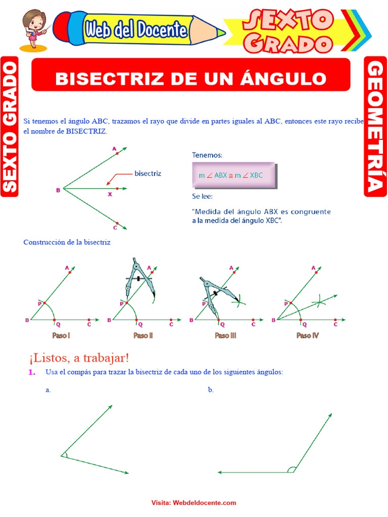 Ejercicios de Bisectriz para Primaria | PDF | Métodos y materiales de ...