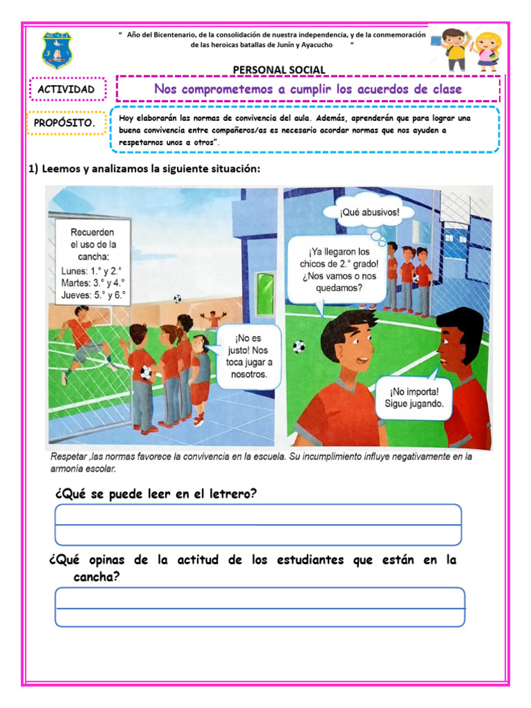 Ficha de Personal Social 1 | PDF | Psicología Social