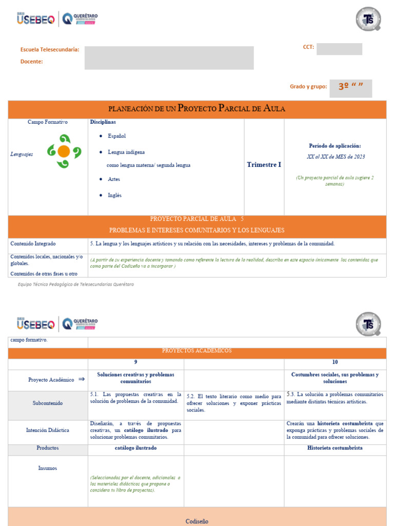 Proyecto Parcial de Aula PPA 5 Telesecundaria | PDF | Evaluación ...