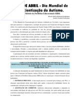 9 Dia Mundial de Conscientização Do Autismo