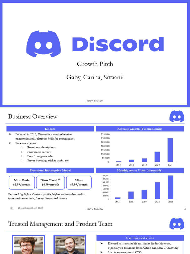 Discord Growth Equity Pitch, 2022 | PDF | Subscription Business Model |  Streaming Media