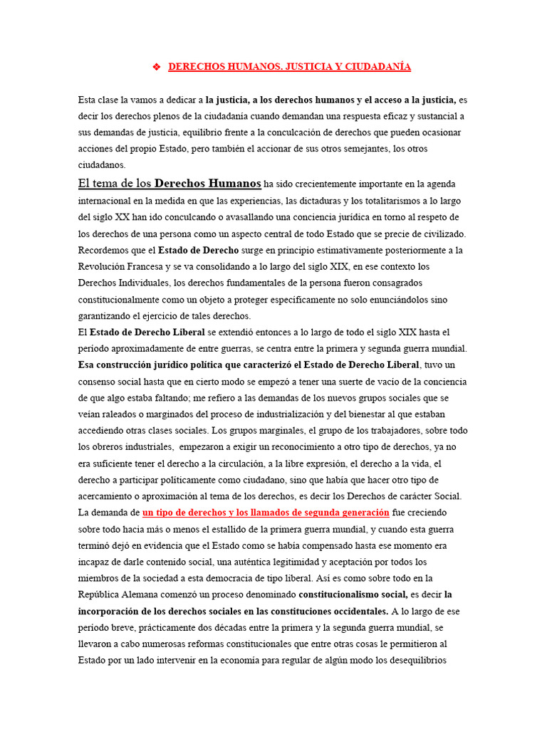 Derechos Humanos Prof Jcas Acceso A La Jus | PDF | Abogado | Juez