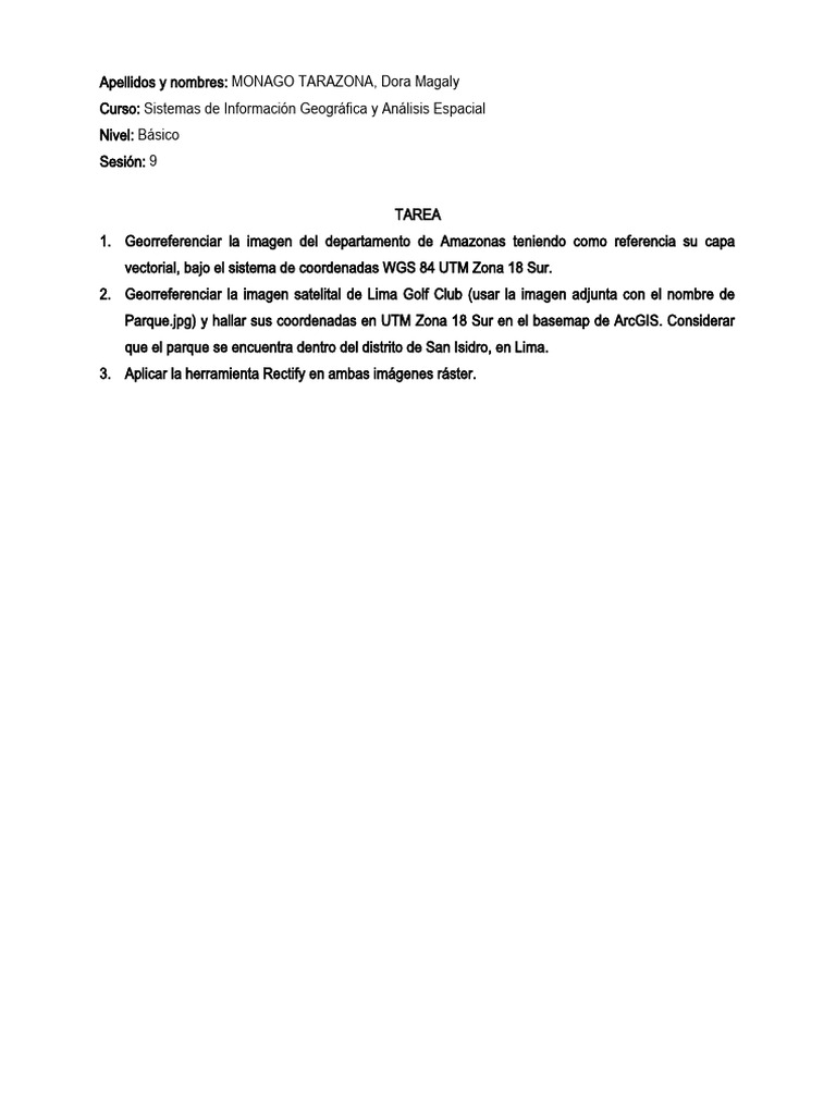 Tarea sig con arcgis bas s9 monago tarazona dora magaly