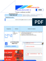 33° - Ficha - de - Aplicación-Sesión 33°-Sem.4-Exp.7-Com