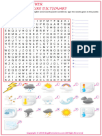 Weather English Word Search Puzzle Worksheet
