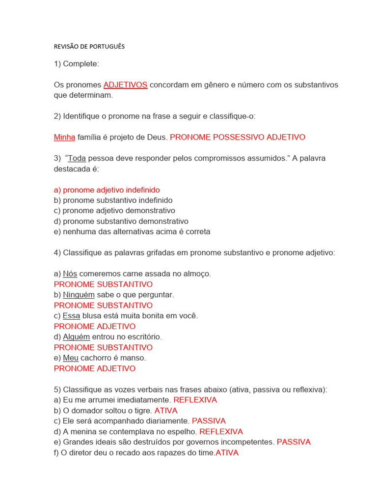 Revisão de Português para 9º Ano | PDF | Artes Linguísticas e Disciplina