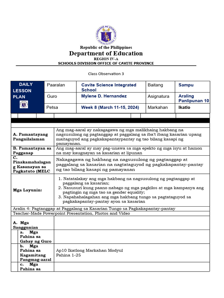 DLP For Cot 3 | PDF