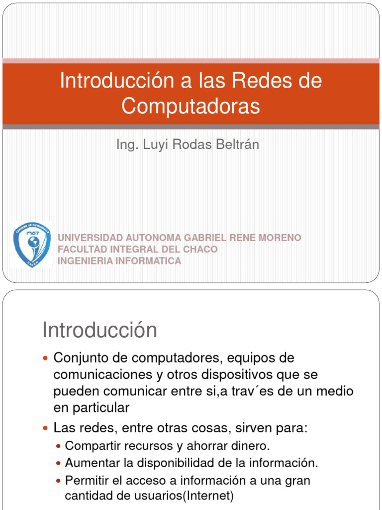 Introducción a Redes de Computadoras | PDF | Red de computadoras ...