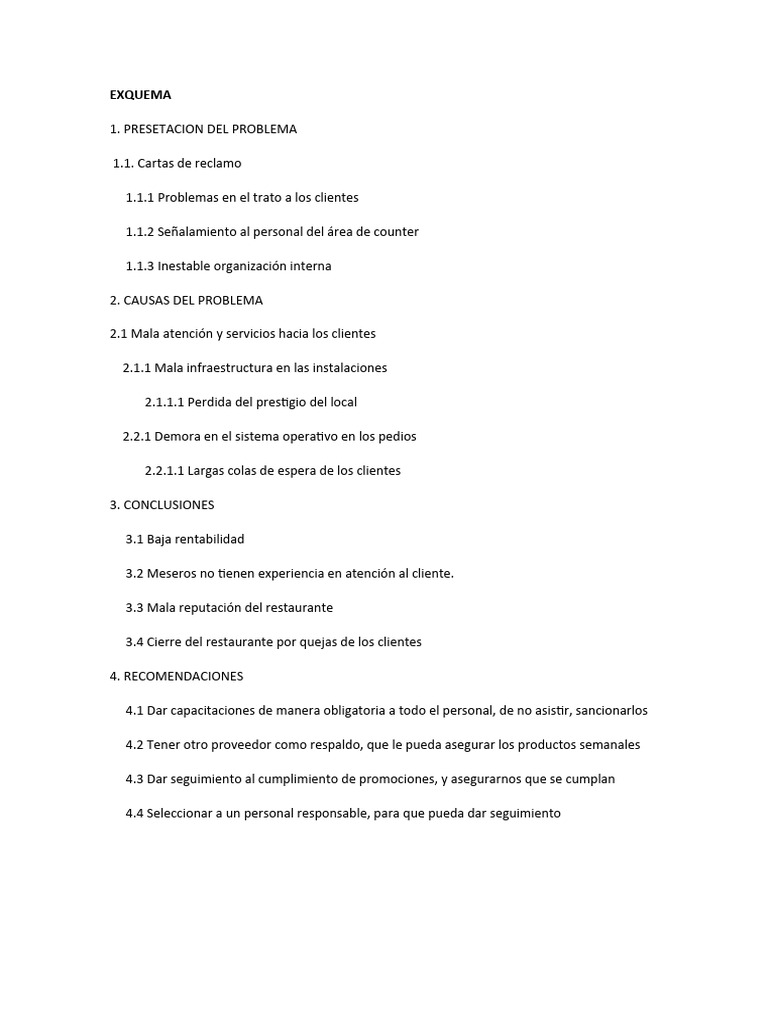 Exquema Presentacion Borrador | PDF