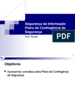 Segurança Da Informação Plano de Contingência de Segurança: Prof. Rocha