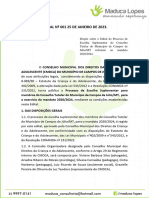 EDITAL #001 25 de Janeiro de 2023.: Adolescente (Cmdca) Do Município de Campos de Júlio/Mt, No Uso