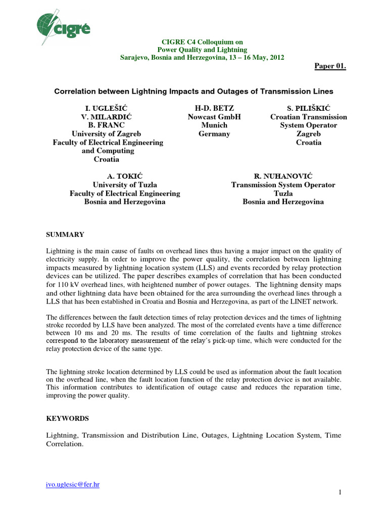 Lightning Impact on Transmission Outages | PDF | Lightning | Relay