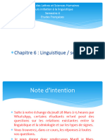 Chapitre 6 Linguistique Sémiologie 1