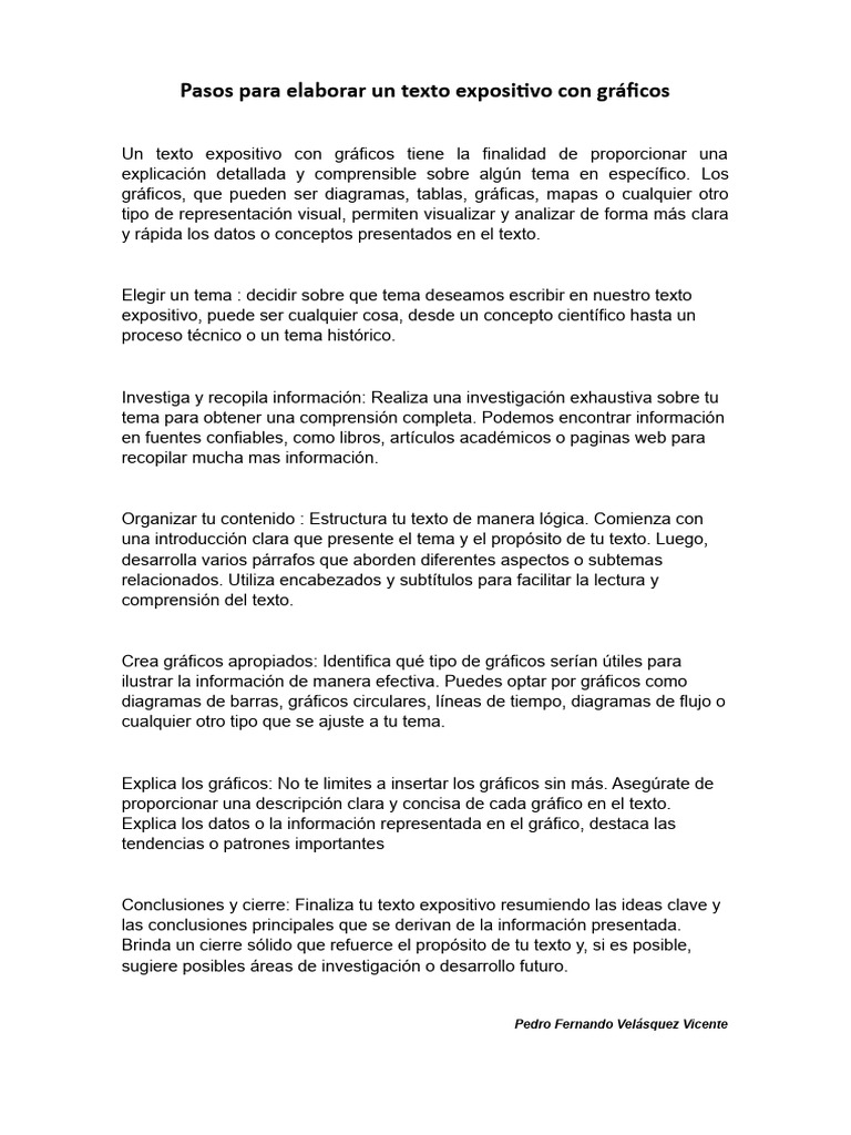 Pasos para Elaborar Un Texto Expositivo Con Gráficos | PDF