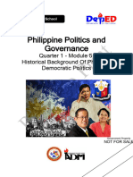 Philippine Politics and Governance: Quarter 1 - Module 5: Historical Background of Philippine Democratic Politics