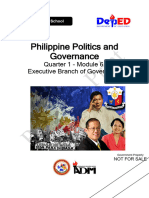 Philippine Politics and Governance: Quarter 1 - Module 6: Executive Branch of Government