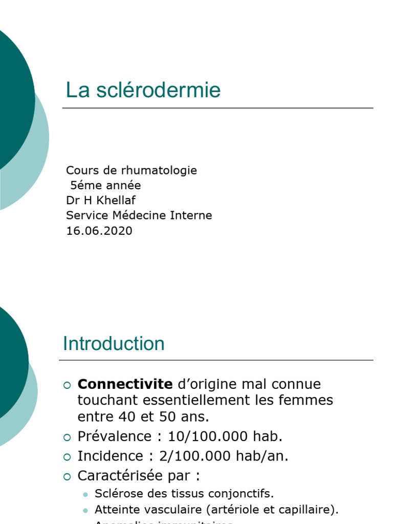 Comprendre la sclérodermie : symptômes et traitement | PDF ...