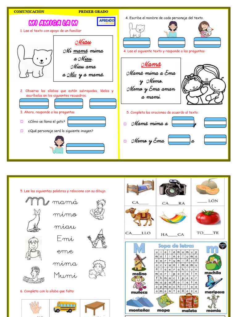 Actividades con la letra M para niños | PDF
