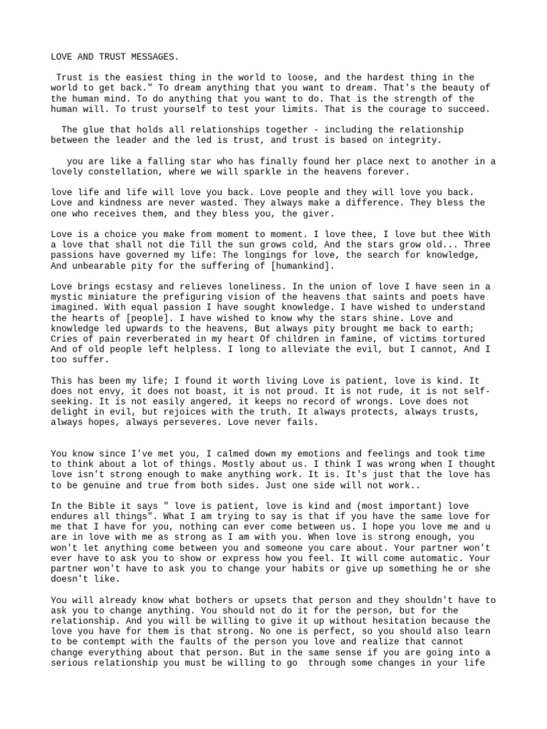Love and Trust | PDF | Love | Feeling