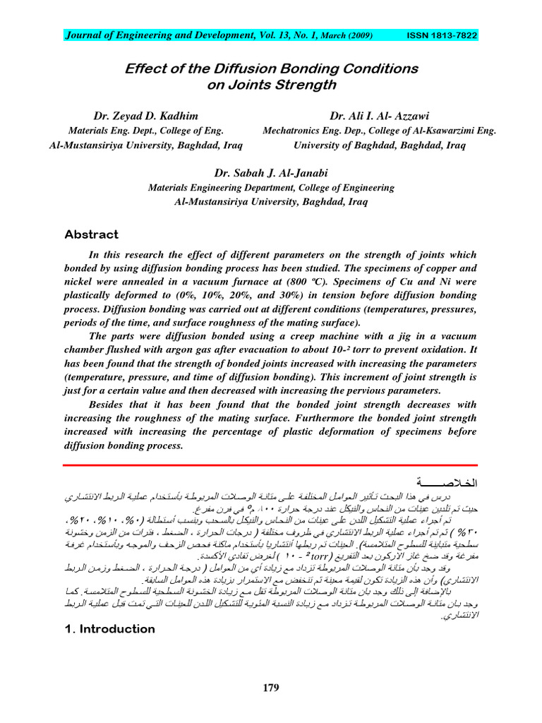 Effect of The Diffusion Bonding Conditions | PDF