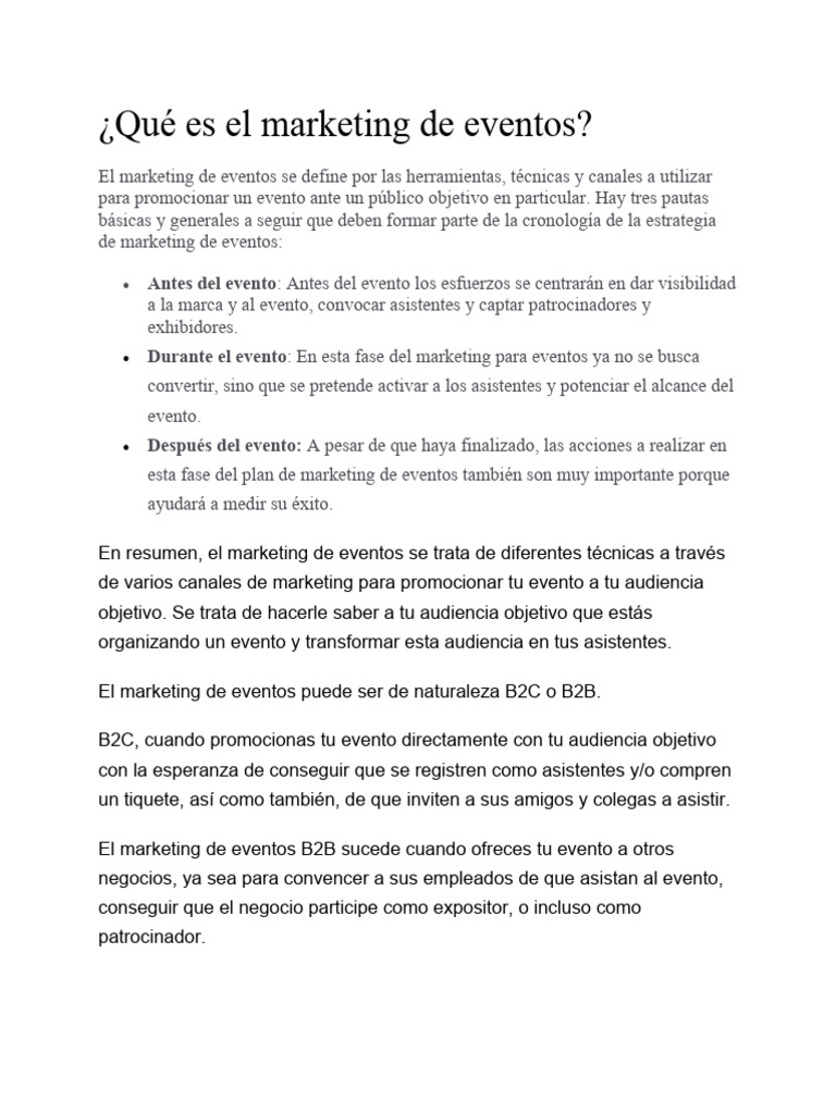 Clase 4-Qué Es El Marketing de Eventos | PDF | Marketing | Business