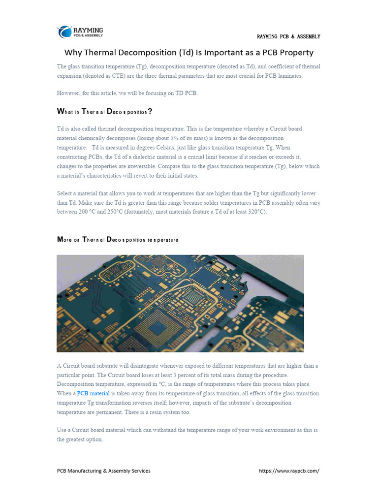 Importance of Td in PCB Design | PDF | Printed Circuit Board | Soldering