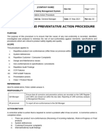 Corrective and Preventive Action Procedure