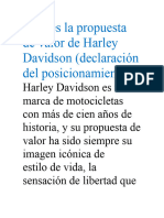 Cuál Es La Propuesta de Valor de Harley Davidson