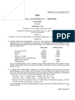 CU-2021 B. Com. (Honours) Financial Accounting-II Part-II Paper-C-22A QP