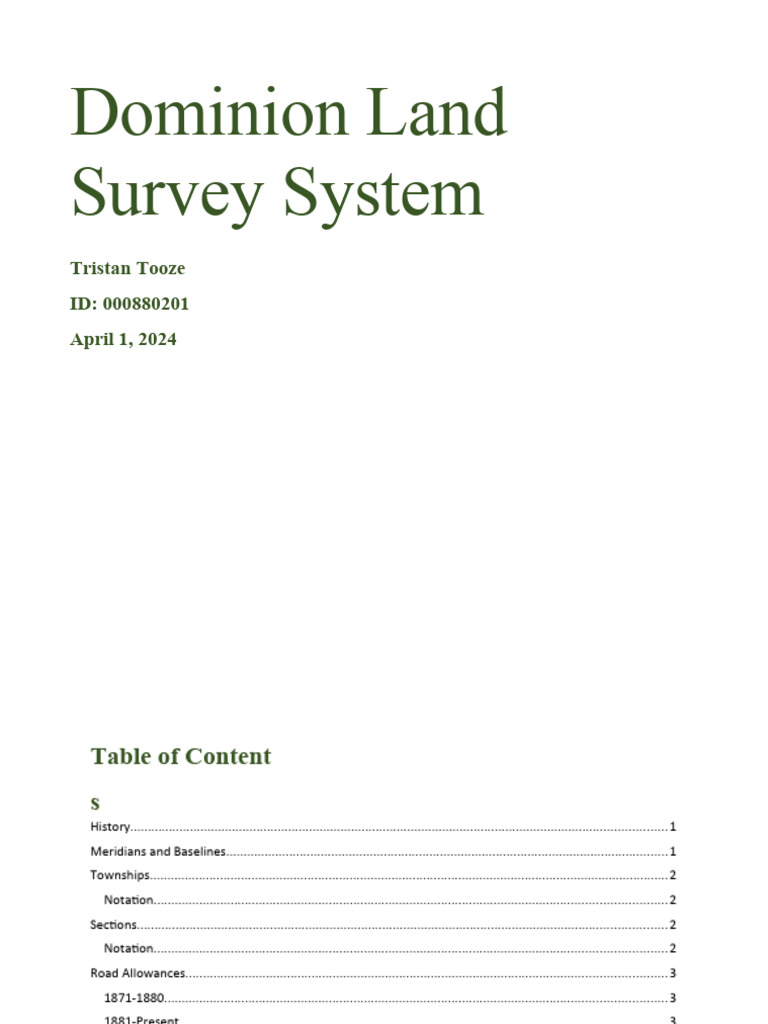 Dominion Land Survey System PDF Surveying Geography